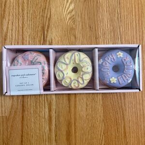 Cupcakes and Cashmere Set of 3 Easter Ceramic Donut Decor